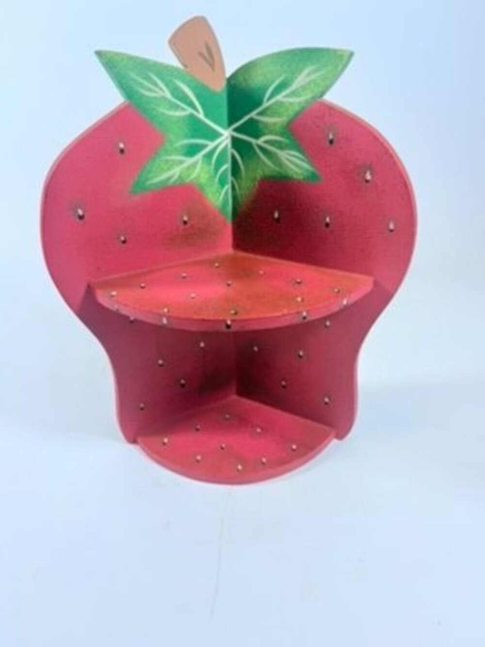 Wall Corner Shelf 90s Strawberry Vintage Wood Hanging Red Hand Painted Farmhouse - Picture 6 of 16